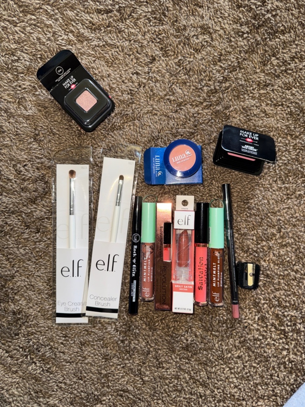 Makeup Forever Pink Lip Color & Brush Set with ELF Tools bundle bnib see pics